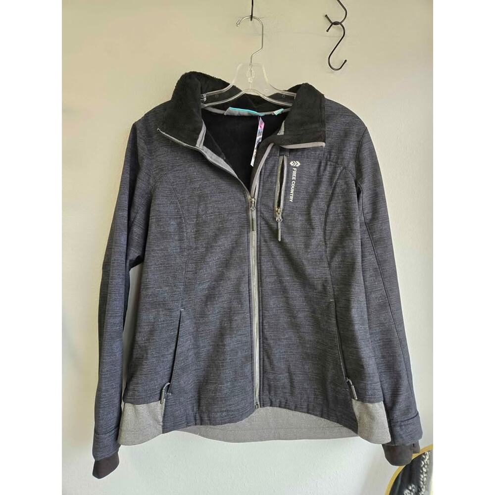 Free Country Women's‎ Large Super Softshell Jacket Water Resistant Fleece Lined